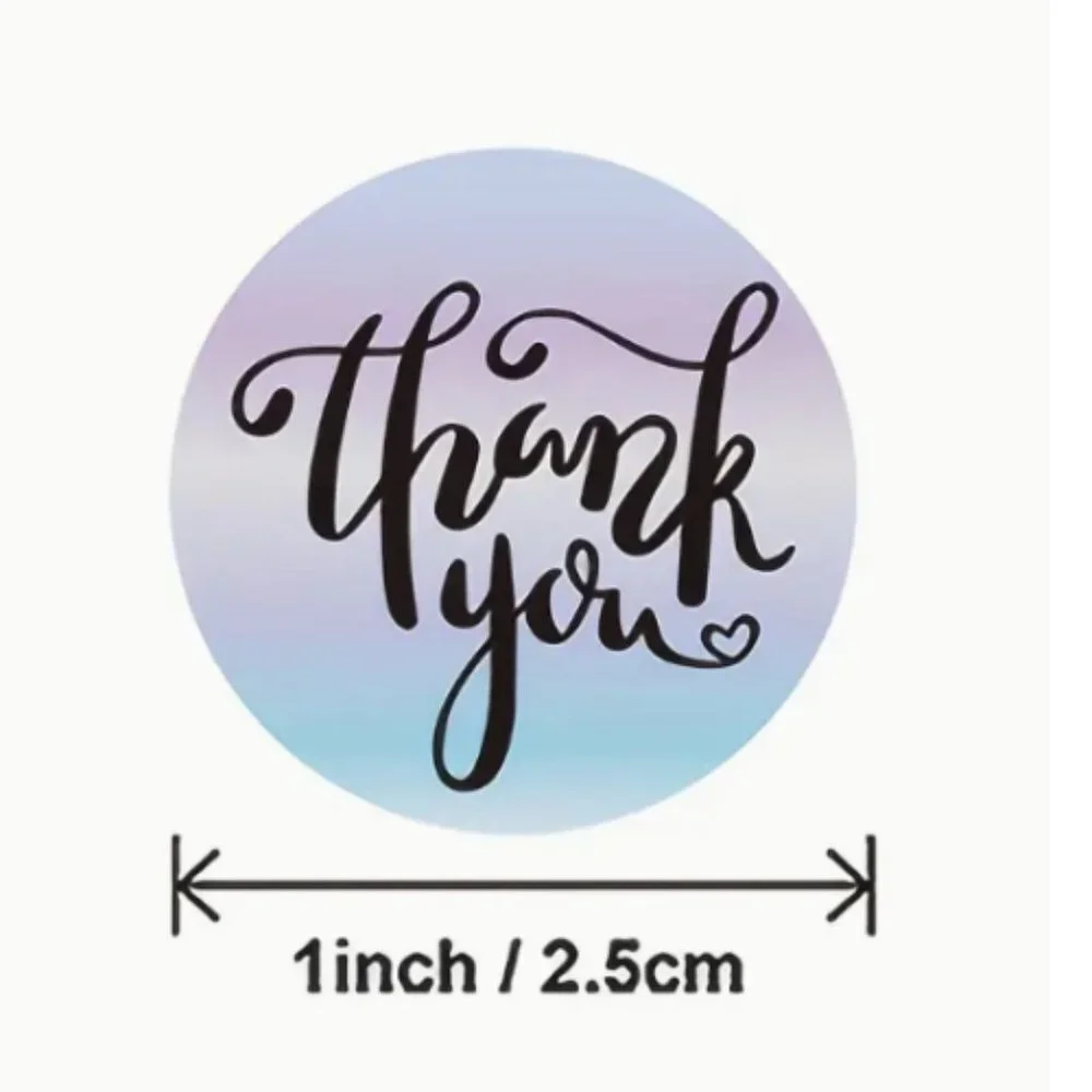 ♥️ 5x25 / 45 Thank Pieces holographic  Thank you cards
